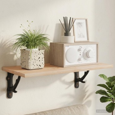 vidaXL Στηρίγματα ραφιών τοίχου 12 τεμ. Μαύρο 14x14x4cm Ατσάλι