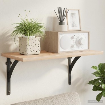 vidaXL Ράφια στήριξης τοίχου 12 τεμ. Μαύρο 14.5x14.5x3.5cm Ατσάλι