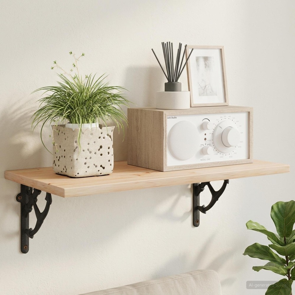 vidaXL Στηρίγματα ραφιών τοίχου 12 τεμ. Μαύρο 14.5x14.5x3.5cm