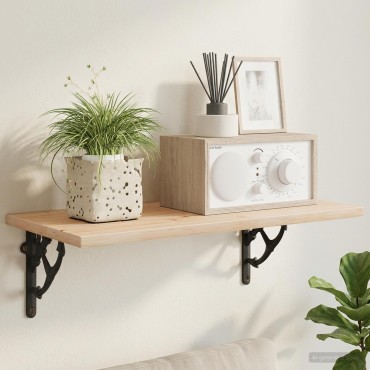 vidaXL Στηρίγματα ραφιών τοίχου 12 τεμ. Μαύρο 14.5x14.5x3.5cm