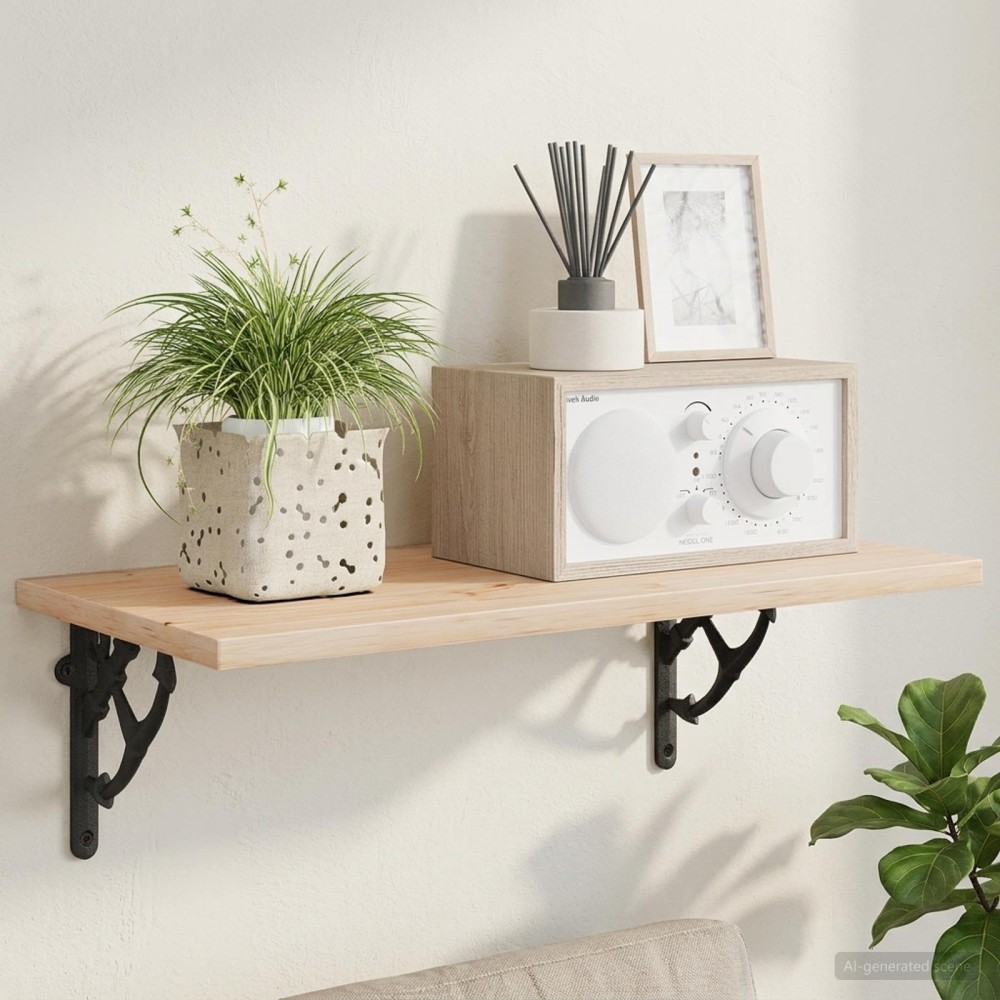 vidaXL Στηρίγματα ραφιών τοίχου 12 τεμ. Μαύρο 21x21x3.5cm Ατσάλι