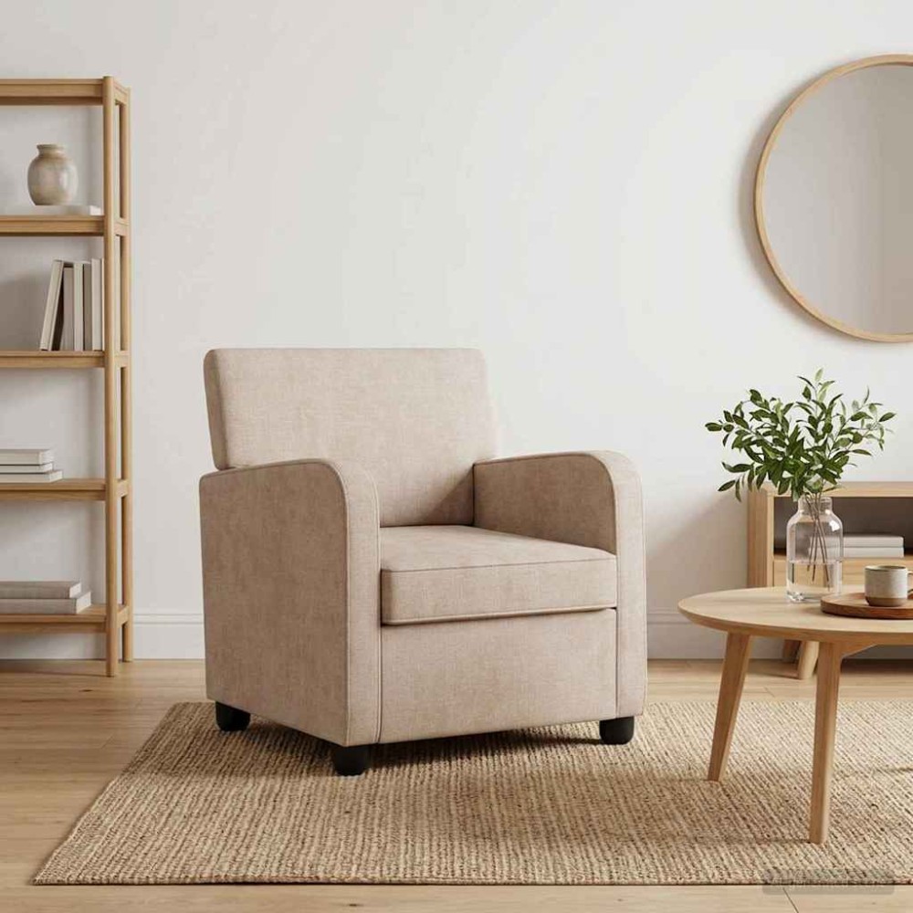 vidaXL Πολυθρόνα Μπεζ Σενίλ 70x79x78cm 1 τεμ.