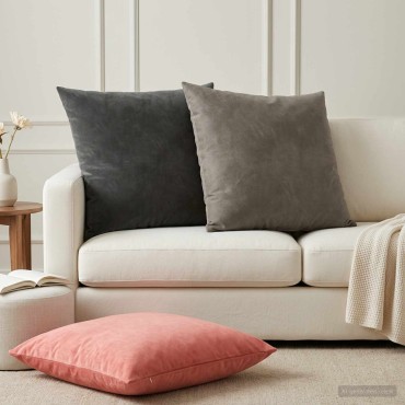 vidaXL Κάλυμμα Μαξιλαριού 2 pcs HEERLEN Ανοιχτό γκρι 80 x 80 cm