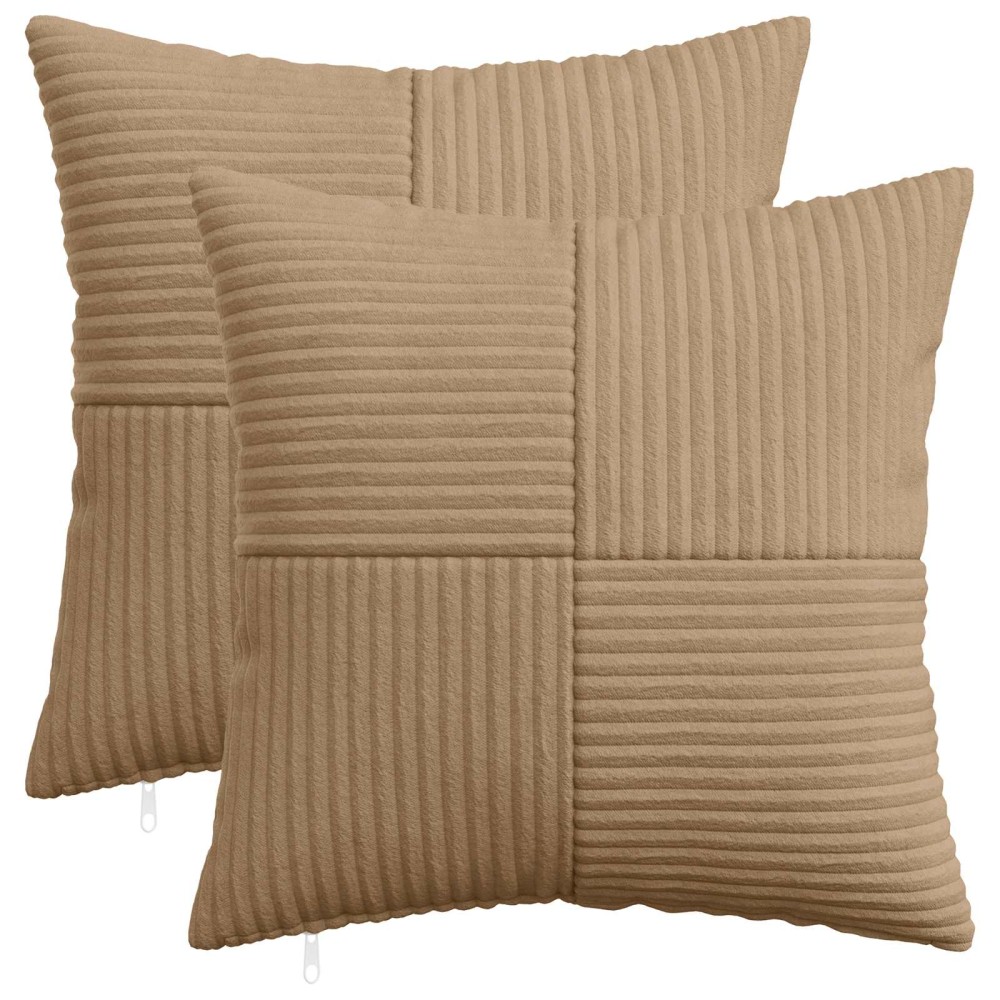 vidaXL Κάλυμμα Μαξιλαριού 2 pcs ALMELO Καφέ 50 x 50 cm κορντουρόι