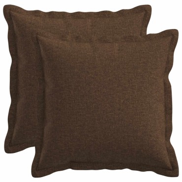 vidaXL Κάλυμμα Μαξιλαριού 2 pcs HOUTEN Καφέ 40 x 40 cm Ψεύτικο Λινό