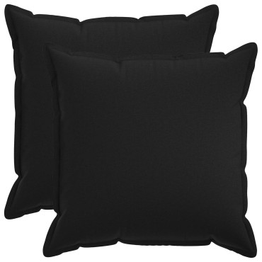 vidaXL Κάλυμμα Μαξιλαριού 2 pcs HOUTEN Μαύρο 80 x 80 cm Ψεύτικο Λινό