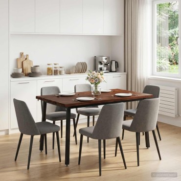 vidaXL 140x70x75cm Στερεό Ξύλο Ακακίας Σκούρο Καφέ και Μαύρο
