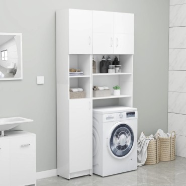vidaXL Σετ Επίπλων για Πλυντήριο Λευκό από Επεξεργασμένο Ξύλο