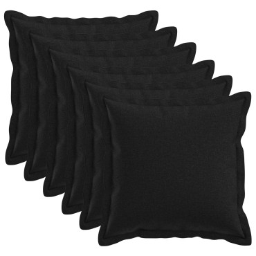 vidaXL Μαξιλάρι με μαξιλάρι HOUTEN 6 τεμ. Μαύρο Ψεύτικο Λινό