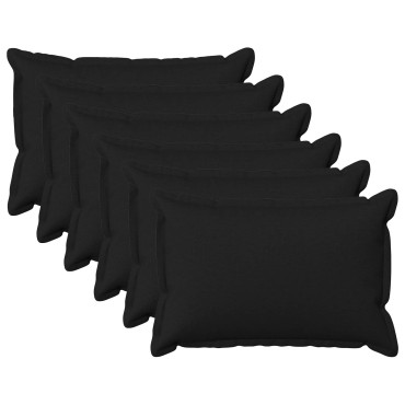 vidaXL Μαξιλάρι με μαξιλάρι HOUTEN 6 τεμ. Μαύρο Ψεύτικο Λινό