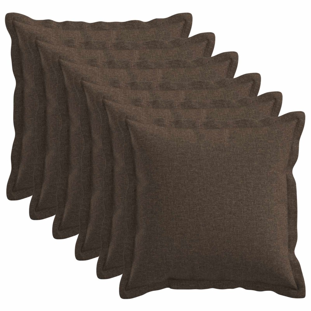 vidaXL Μαξιλάρι με μαξιλάρι HOUTEN 6 τεμ. Taupe Ψεύτικο Λινό