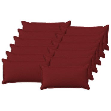 vidaXL Μαξιλάρι με μαξιλάρι HOUTEN 12 τεμ. Κόκκινο Ψεύτικο Λινό