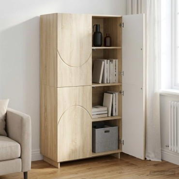 vidaXL Ψηλός μπουφές Sonoma Δρυς 79x41x151cm Επεξεργασμένο Ξύλο 1 τεμ.