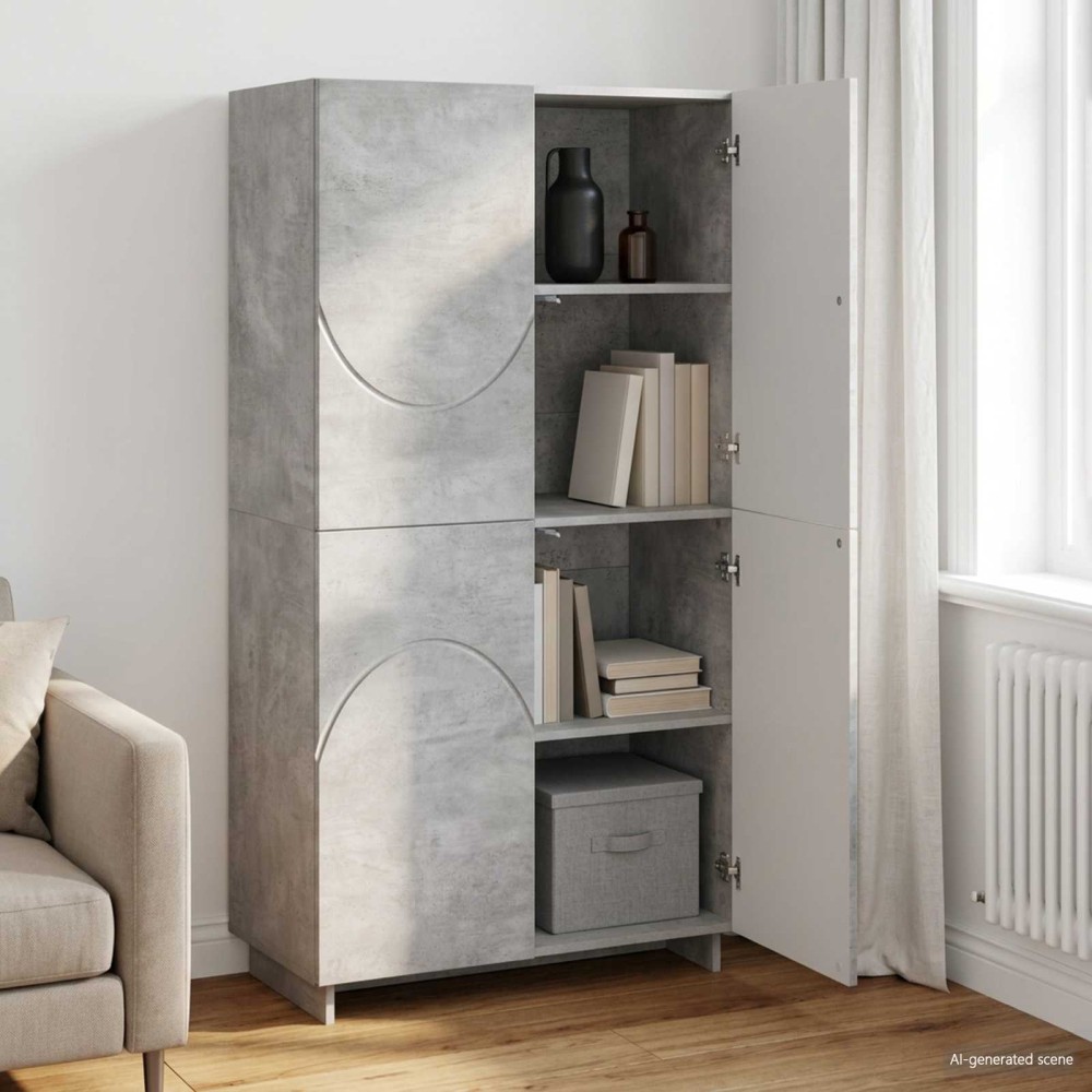 vidaXL Ψηλός μπουφές Γκρι Σκυροδέματος 79x41x151cm 1 τεμ.