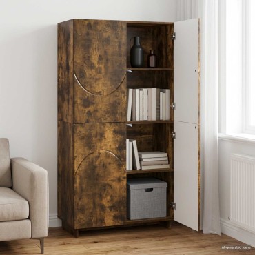 vidaXL Ψηλός μπουφές Καπνισμένο Ξύλο Δρυός 79x41x151cm 1 τεμ.