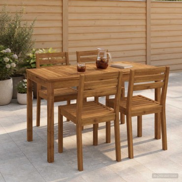 vidaXL Τραπέζι δείπνου κήπου Φυσικό 108,5x55x75 εκ 1 τεμ.