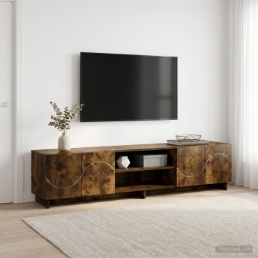 vidaXL Βάση TV 180x34,5x40cm Καπνισμένο Ξύλο Δρυός