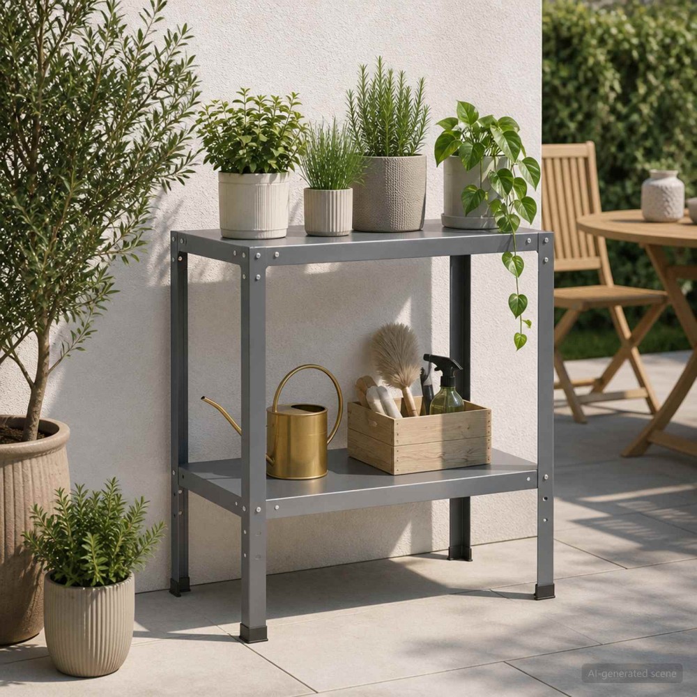 vidaXL Τραπέζι φύτευσης 60 x 40 x 80 εκ Χάλυβας με επίστρωση πούδρας