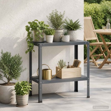 vidaXL Τραπέζι φύτευσης 80 x 40 x 80 cm Χάλυβας με επίστρωση πούδρας
