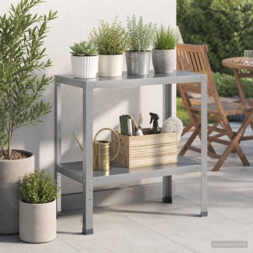 vidaXL Τραπέζι φύτευσης 100 x 40 x 80 cm Γαλβανισμένος Χάλυβας Ασημί