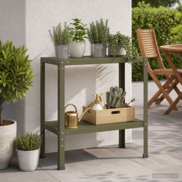 vidaXL Τραπέζι φύτευσης 80 x 40 x 80 cm Χάλυβας με επίστρωση πούδρας