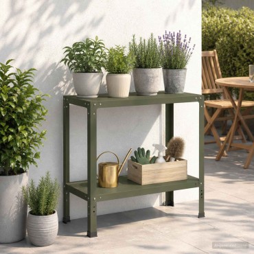 vidaXL Τραπέζι φύτευσης 100 x 40 x 80 cm Χάλυβας με επίστρωση πούδρας