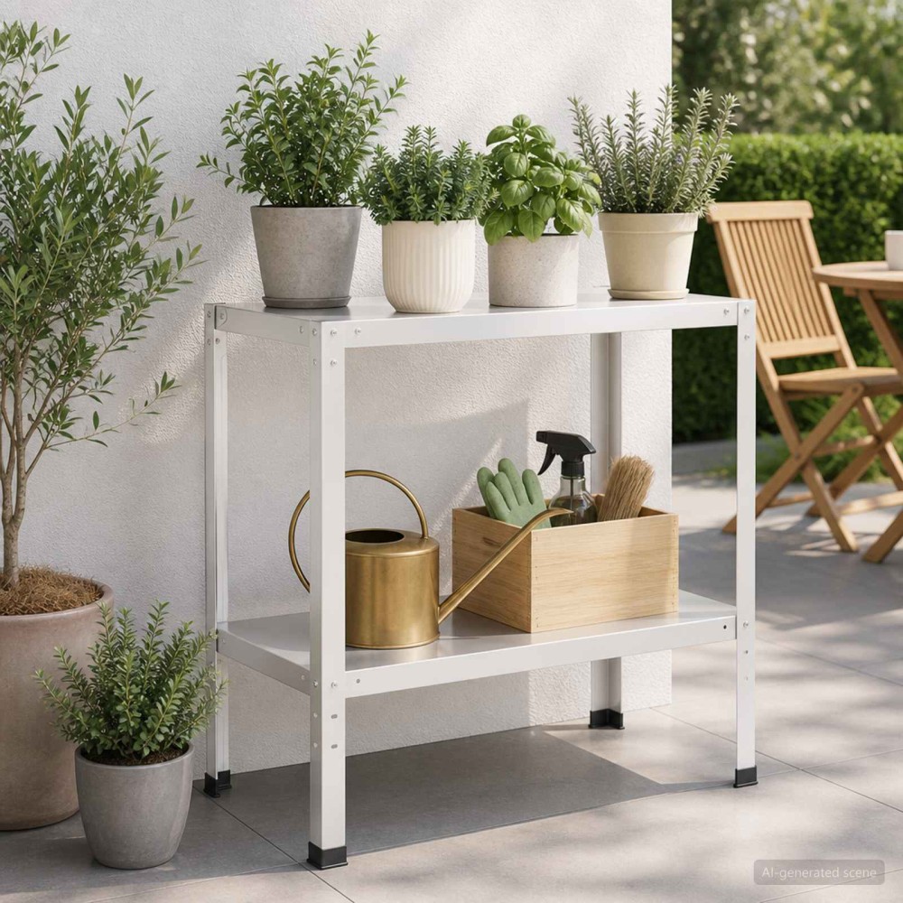 vidaXL Τραπέζι φύτευσης 100 x 40 x 80 cm Χάλυβας με επίστρωση πούδρας