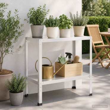 vidaXL Τραπέζι φύτευσης 100 x 40 x 80 cm Χάλυβας με επίστρωση πούδρας