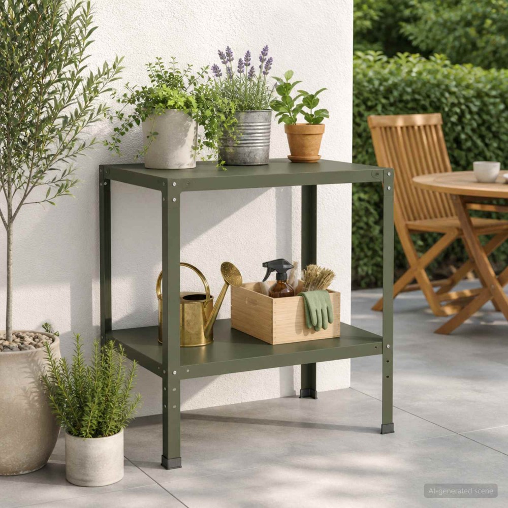 vidaXL Τραπέζι φύτευσης 60 x 50 x 80 cm Χάλυβας με επίστρωση πούδρας