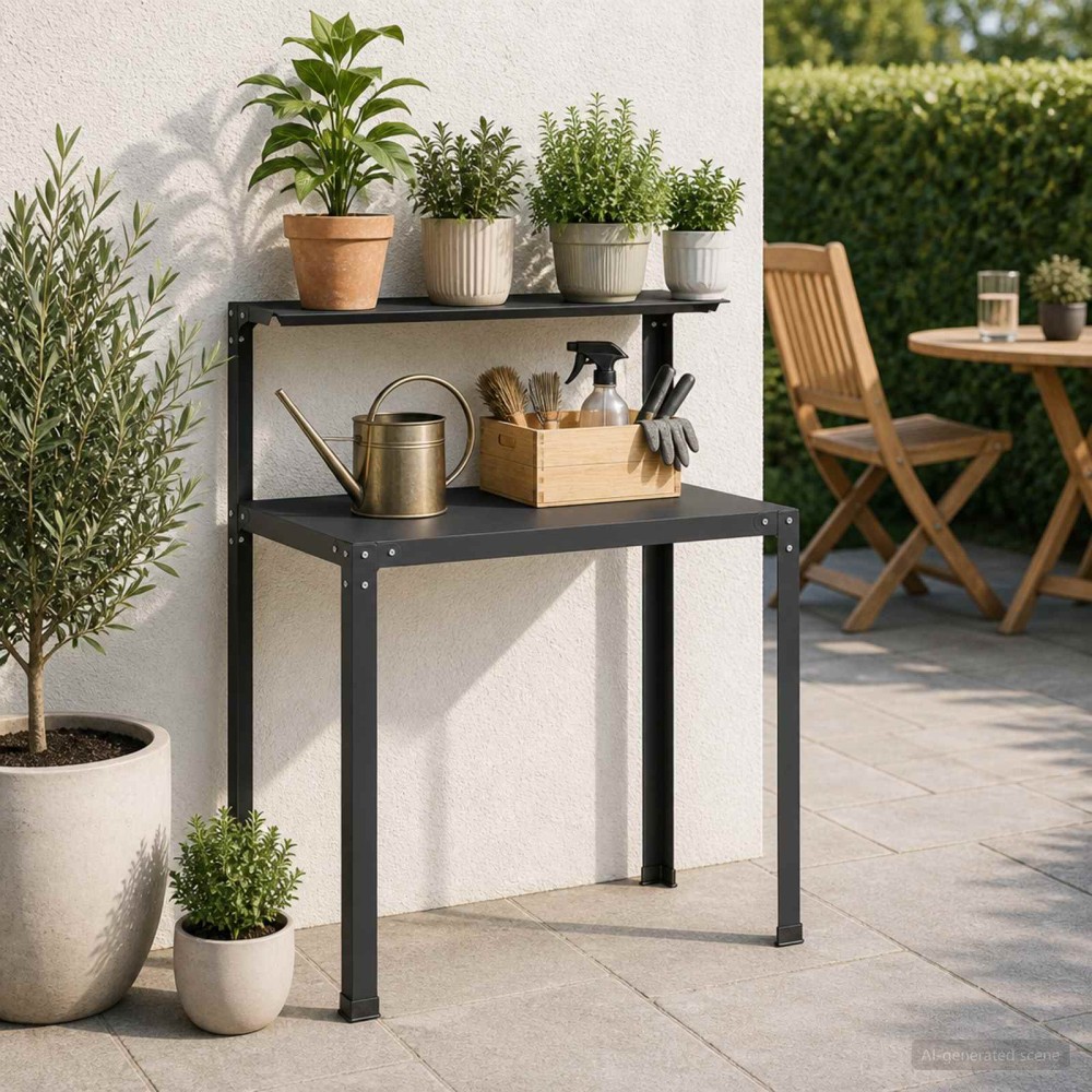 vidaXL Τραπέζι φύτευσης 80 x 50 x 104 cm Χάλυβας με επίστρωση πούδρας
