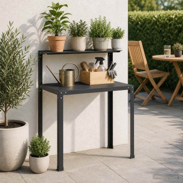 vidaXL Τραπέζι φύτευσης 80 x 50 x 104 cm Χάλυβας με επίστρωση πούδρας