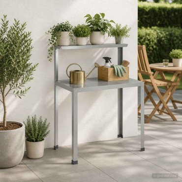 vidaXL Τραπέζι φύτευσης 80 x 50 x 104 cm Γαλβανισμένος Χάλυβας Ασημί