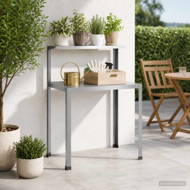 vidaXL Τραπέζι φύτευσης 60 x 50 x 104 cm Γαλβανισμένος Χάλυβας Ασημί