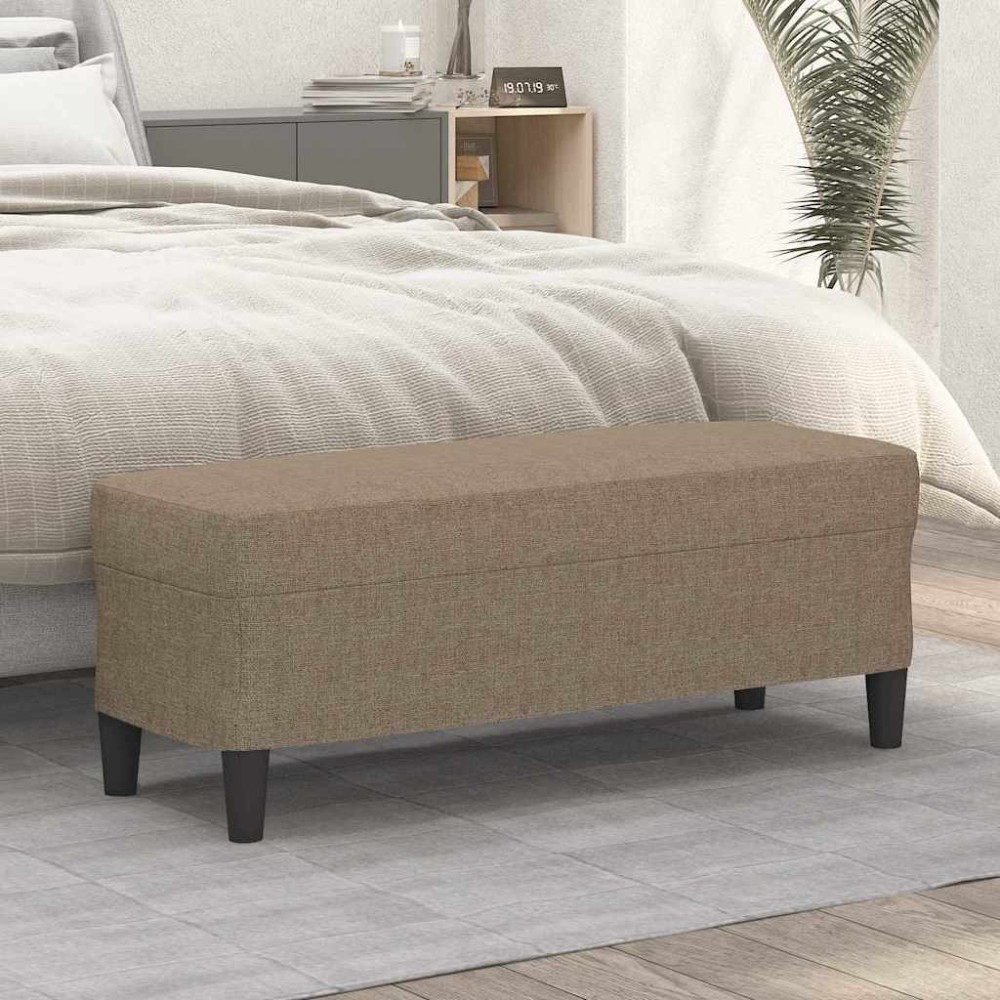 vidaXL Πάγκος Taupe 100x35x41cm Υφασμάτινος 1 τεμ.