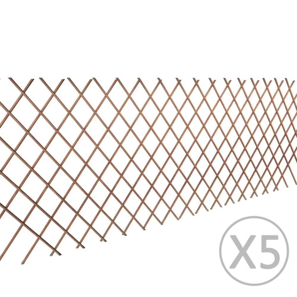 vidaXL Καφασωτό Φράχτης 5 τεμ. 180x90cm από Ιτιά