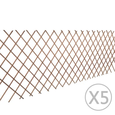 vidaXL Καφασωτό Φράχτης 5 τεμ. 180x90cm από Ιτιά