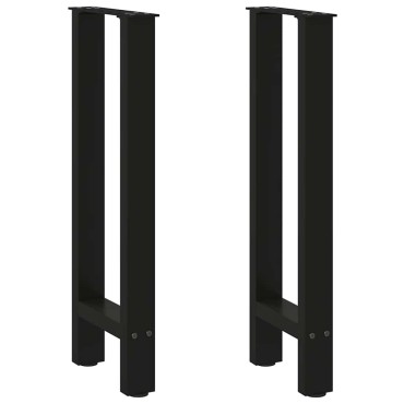 vidaXL Πόδια Κονσόλας 2 τεμ. Μαύρα 38x(72-73)cm Ατσάλι
