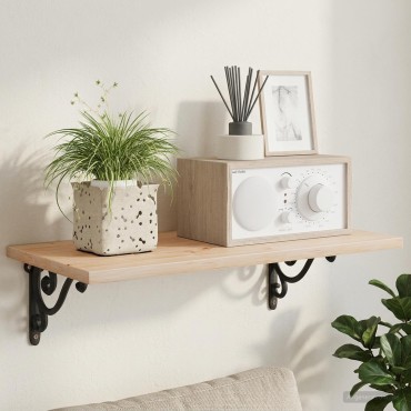 vidaXL Ράφια στήριξης τοίχου 12 τεμ. Μαύρο 12x14x3cm Ατσάλι