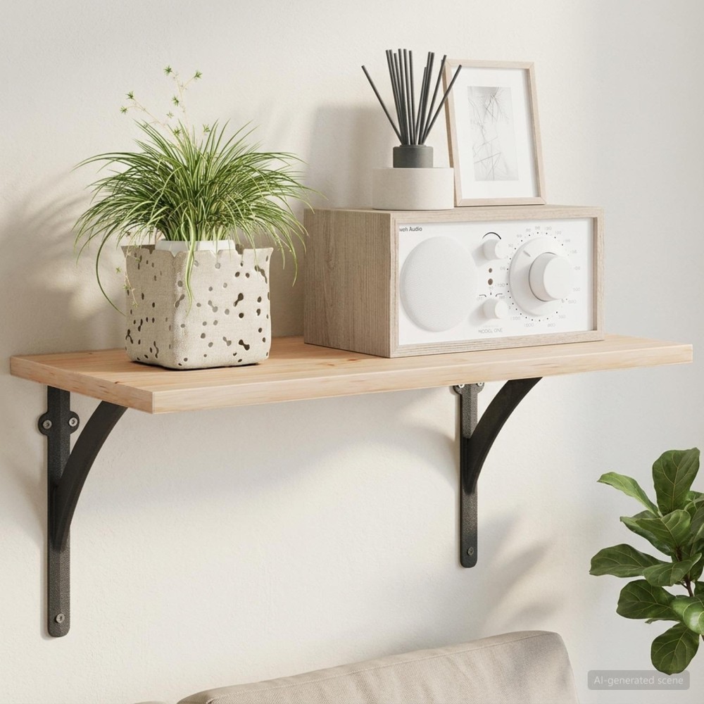vidaXL Ράφια στήριξης τοίχου 2 τεμ. Μαύρο 21x21x3.5cm Ατσάλι