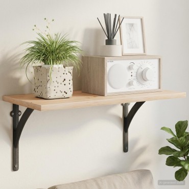 vidaXL Ράφια στήριξης τοίχου 2 τεμ. Μαύρο 21x21x3.5cm Ατσάλι