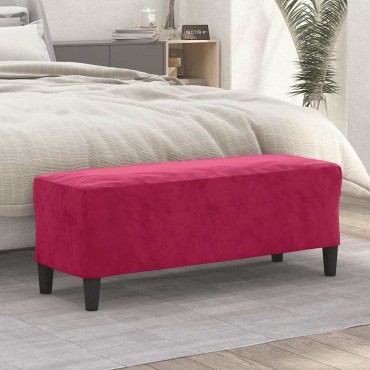 vidaXL Πάγκος μπορντό 100x35x41cm Βελούδινος 1 τεμ.