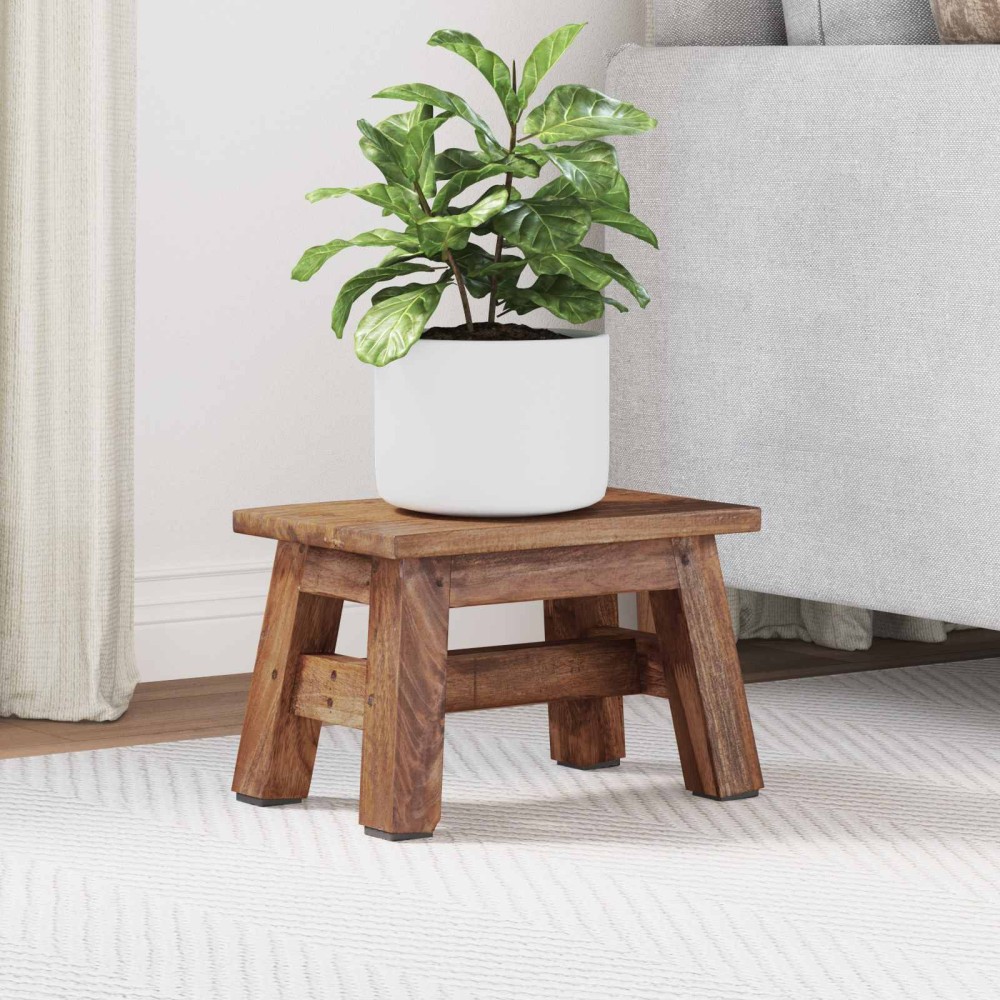 vidaXL Σκαμνί Φυσικό 30x20x20cm Ξύλο Μαόνι