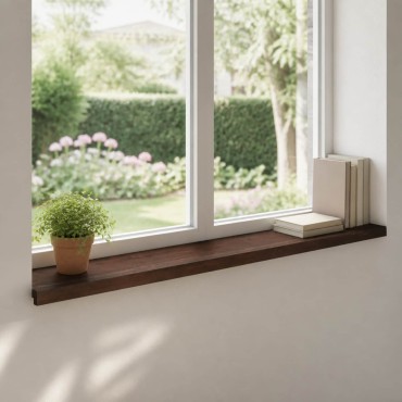 vidaXL Παράθυρα 2 τμχ. Σκούρο Καφέ 120 x 30 x 2 cm Στερεό ξύλο οξιάς