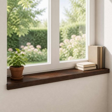 vidaXL Παράθυρα 2 τμχ. Σκούρο Καφέ 90 x 30 x 2 cm Στερεό ξύλο οξιάς