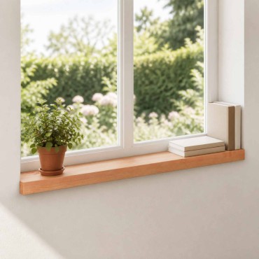 vidaXL Παράθυρα 2 τμχ. Βερνίκι 100 x 15 x 2 cm Στερεό ξύλο οξιάς