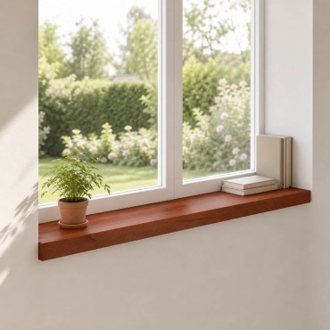 vidaXL Παράθυρα 2 τμχ. Καφέ 70 x 15 x 2 cm Στερεό ξύλο οξιάς