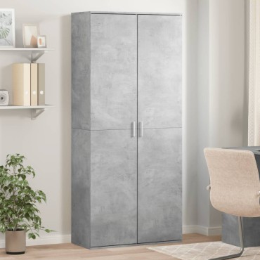vidaXL Ντουλάπι Γκρι Σκυροδέματος 80x35x180cm από Επεξεργασμένο Ξύλο 1 τεμ.