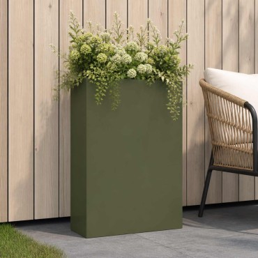 vidaXL Γλάστρα Κήπου Λαδί 50 x 20 x 75 εκ. Ψυχρής έλασης χάλυβας