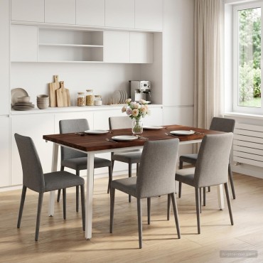 vidaXL Τραπέζι Φαγητού με Ζωντανό Χείλος 160x80x75cm Σκούρο Καφέ 1 τεμ.