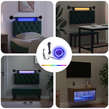 vidaXL Λωρίδα LED 2 τμχ. Μαύρο SMD5050